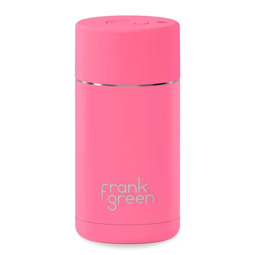 frank green 12oz Ceramic Cup With Push Button Lid Bubblegum Blast